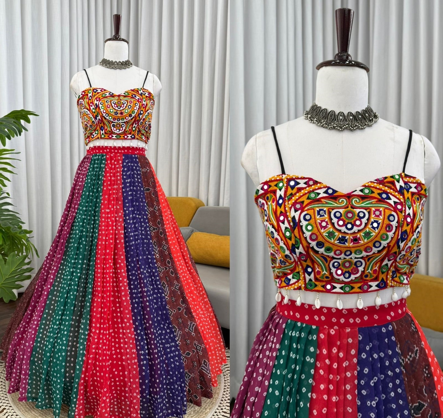 Radiant Multicolor Georgette Digital Print Traditional Lehenga Set