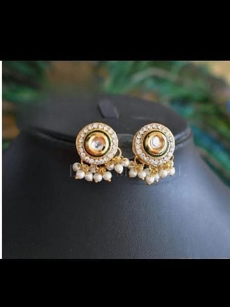 Elegant Gold-Plated Pearl Stud Earrings
