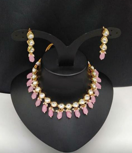 Meenakari Pink Necklace Set