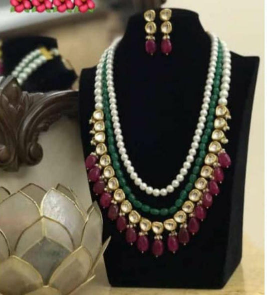 Elegant Meenakari Multicolor Necklace Set