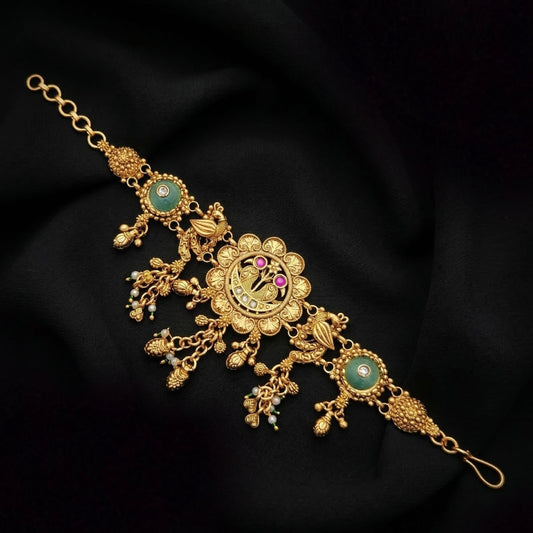 Timeless Tiaras Multicolor Rajwadi Heritage Gold Plated Bracelet
