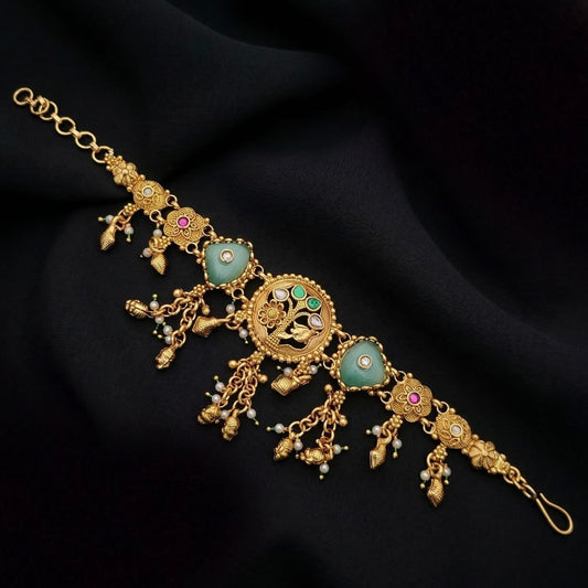 Gleam Multicolor Rajwadi Heritage Gold Plated Bracelet