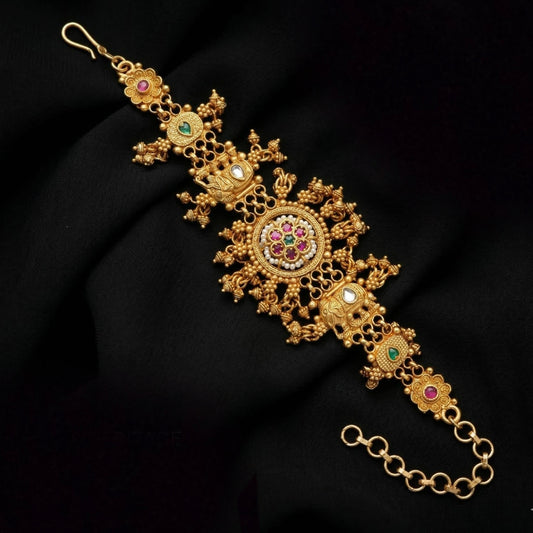 Gold Lodge Multicolor Rajwadi Heritage Gold Plated Bracelet