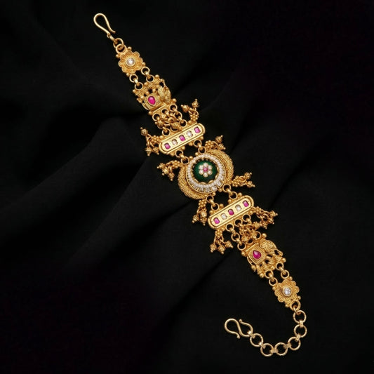 Luxumoon Multicolor Rajwadi Heritage Gold Plated Bracelet