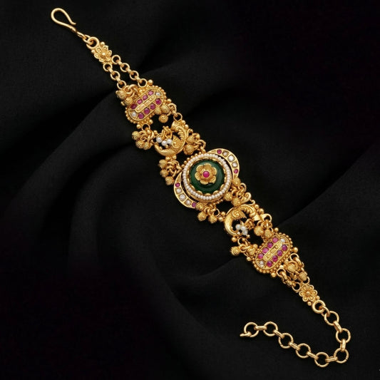 Grace Multicolor Rajwadi Heritage Gold Plated Bracelet
