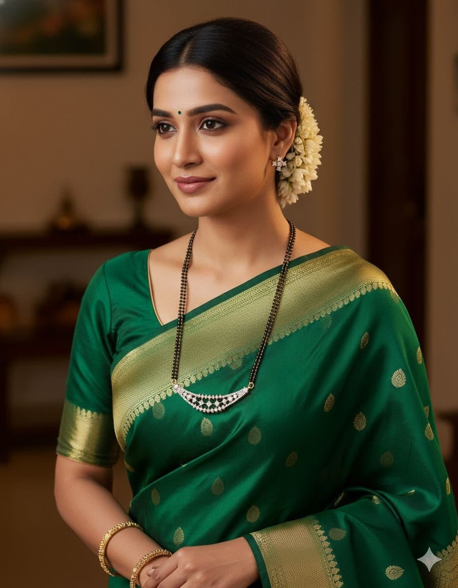 American Brass Diamond Studded Mangalsutra Necklace
