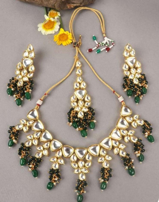 Elegant Kundan Meenakari Necklace Set