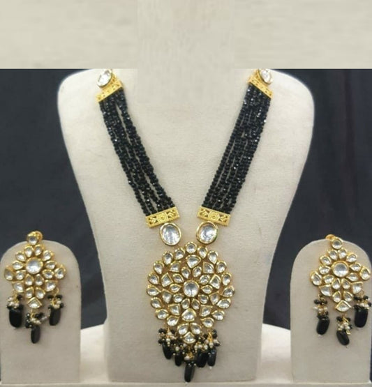 Elegant Black Styles Meenakari Necklace Set