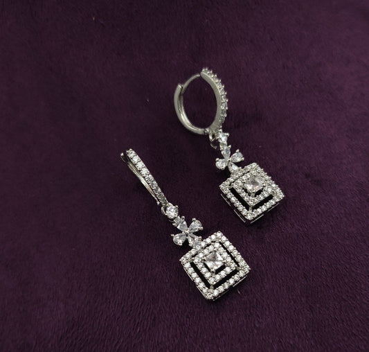 Elegant Kundan Silver Earrings