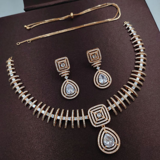 Exquisite White Stone Necklace Set