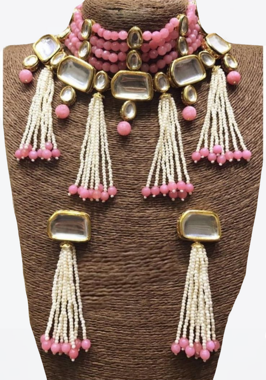 Elegant Meenakari  Pink Meenakari Set