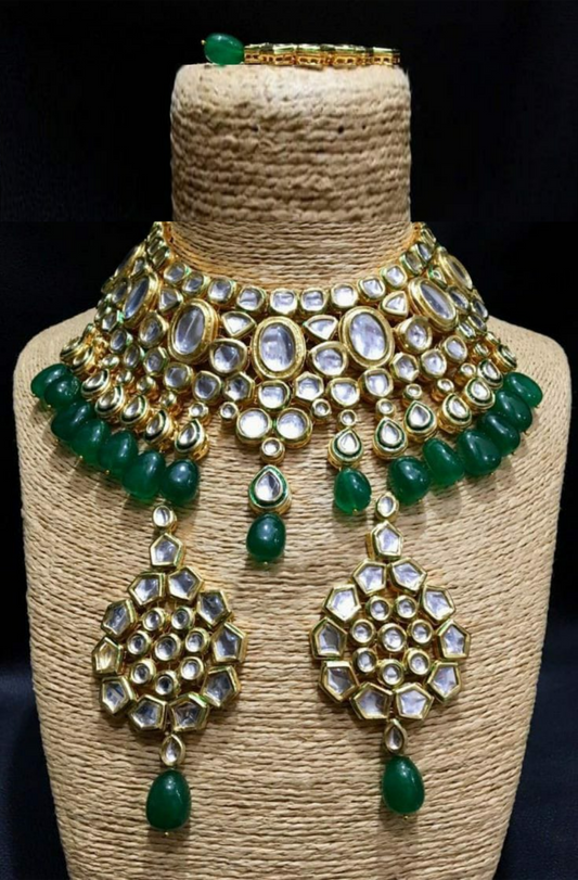 Elegant Meenakari  Green Meenakari Set