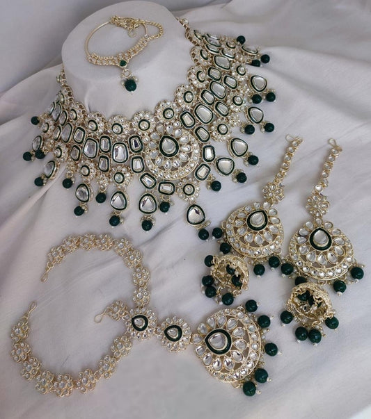 Elegant Dark Green Bridal Necklace Set