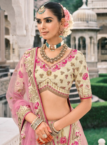 Couture White Fancy Silk Bridal Lehenga
