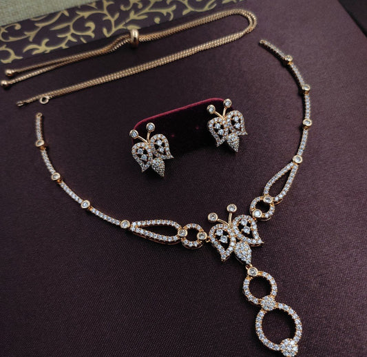 Elegant Pearl And Stone Studded Necklace Set