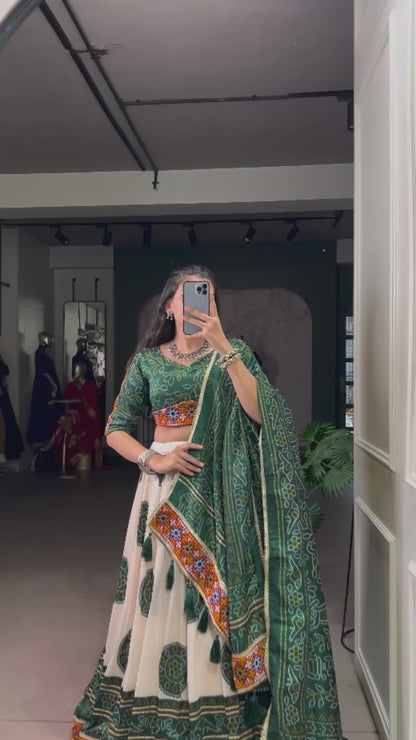 Stylish Mustard And Maroon Tussar Silk Festive Wear Lehenga Set