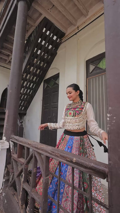 Women Multicolor Cotton Traditional Lehenga
